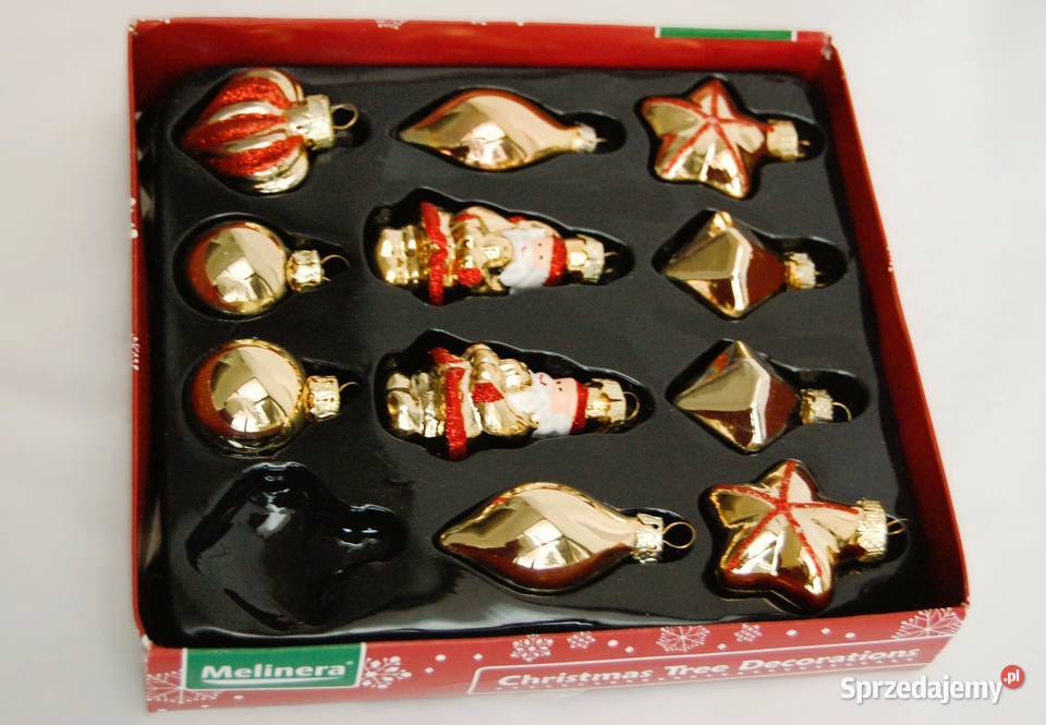 Melinera złote tradycyjne bombki szklane ręcznie