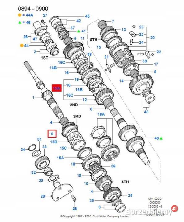 KOŁO ZĘBATE 3 BIEGU FORD COUGAR 9800 20 25