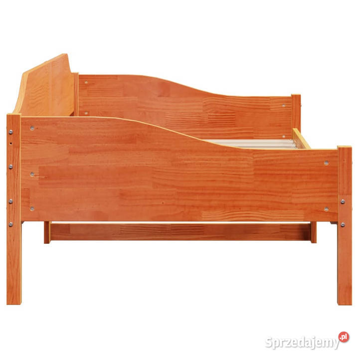 Rama łóżka bez materaca woskowy brąz lita sosna 97cm Łóżka