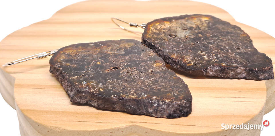 Kolczyki z BURSZTYNU bursztyn plaster cytryna z Kolczyki Warszawa