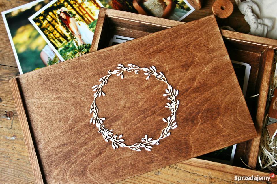 Drewniane pudełko na zdjęcia pendrive 16 GB Poznań