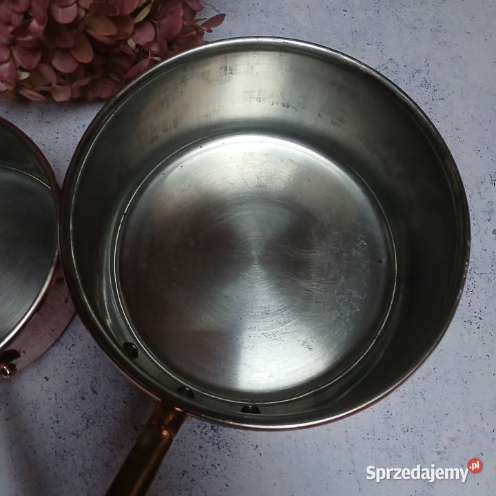 Mały miedziany garnek miedziany rondel komplet 2 Warszawa