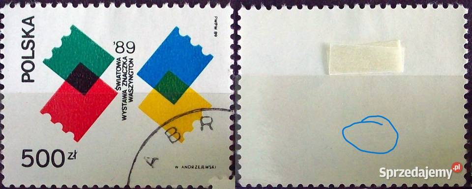 Znaczki polskie rocznik 1989 kasowany Leźnica Wielka-Osiedle