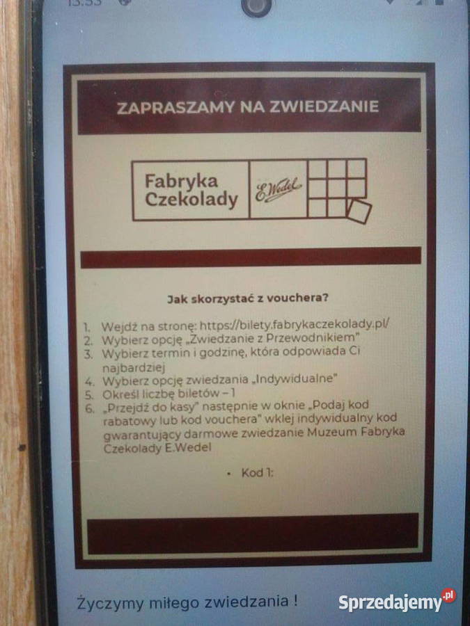 Wedelbiletymuzeum czekolady Myszków