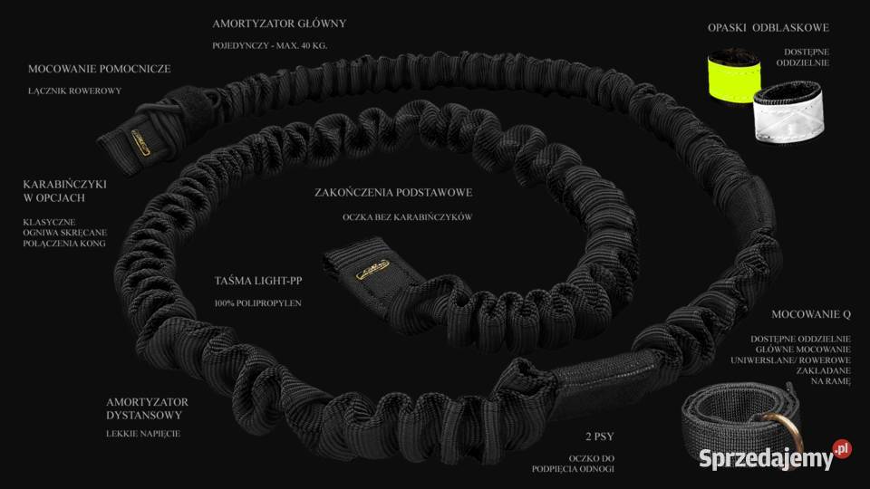 LinaSmycz Amortyzowana Psa do Nart i Roweru Ski Dla psów