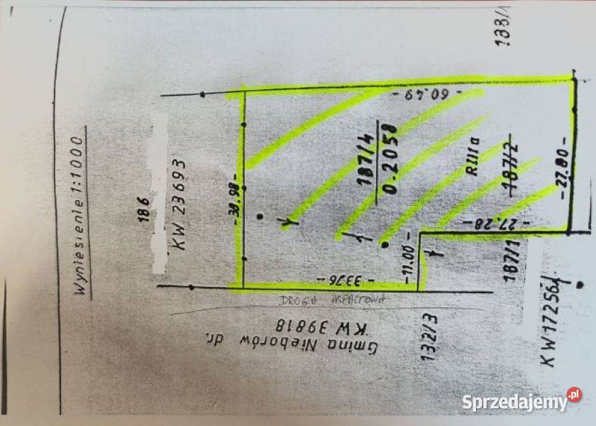 Sprzedam działkę budowlaną Bednary Kolonia 2000m2 Bednary-Kolonia sprzedam