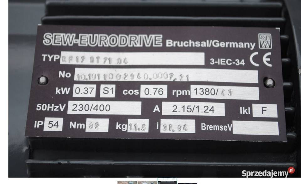 Motoreduktor kołnierzowy 037kw 43obrmin firmy