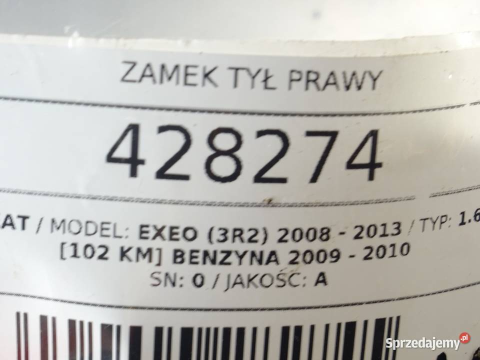 ZAMEK TYŁ PRAWY SEAT EXEO SedanLimuzyna