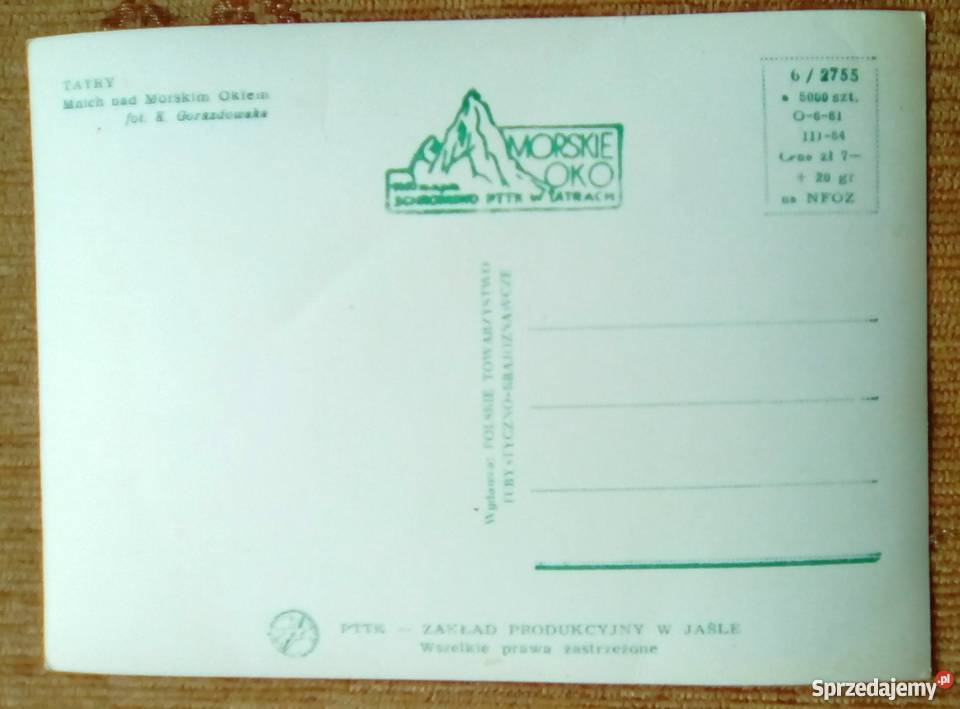 MNICH W TATRACH WYSOKICH MORSKIM OKIEM Piszczac sprzedam