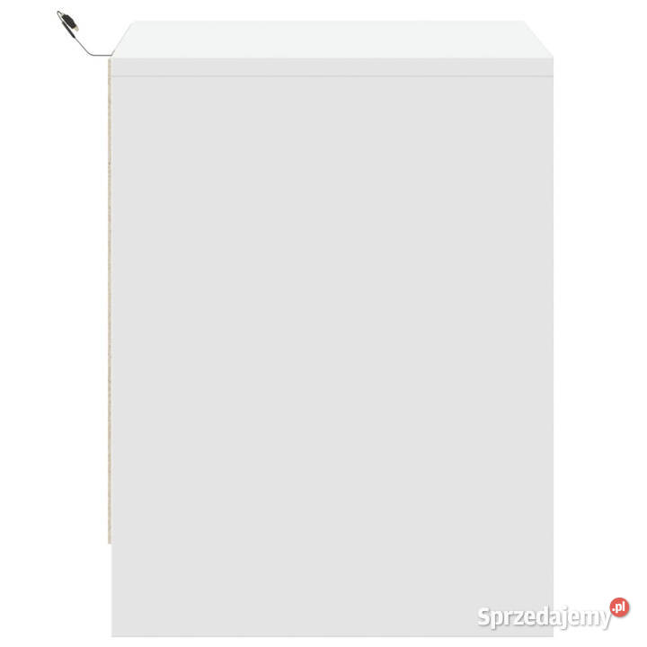 Szafki nocne z LED 2 białe materiał