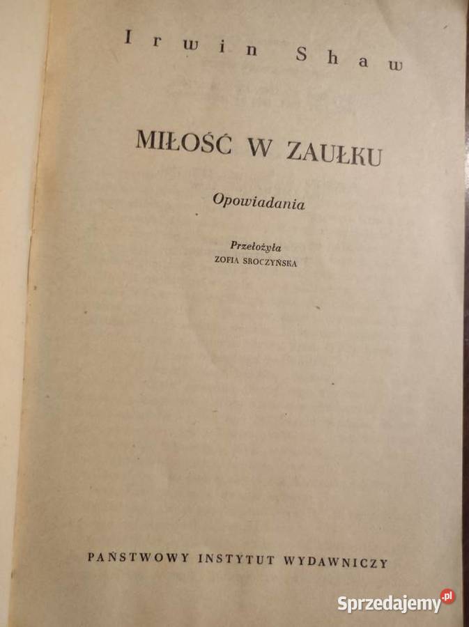 shaw irwin miłość w zaułku wydanie pierwsze 1970 miękka Kielce