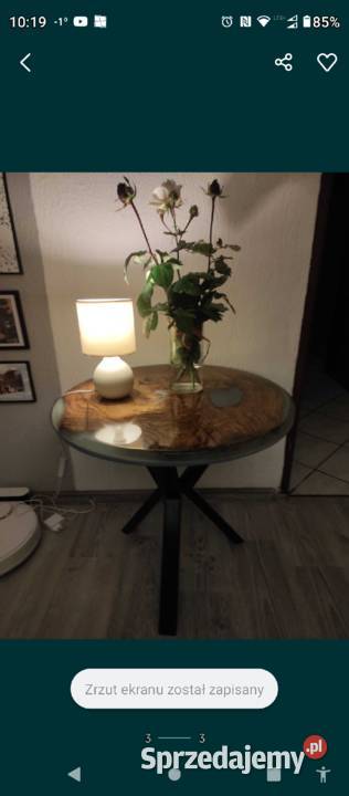 Stolik kawowy plaster dębu zalany żywicą opolskie Nysa