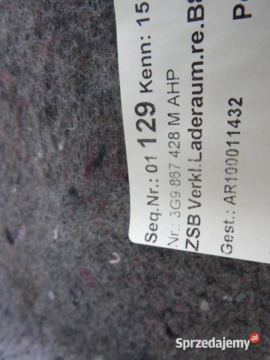 BOCZEK BAGAŻNIKA PRAWY PASSAT B8 KOMBI osobowe sprzedam