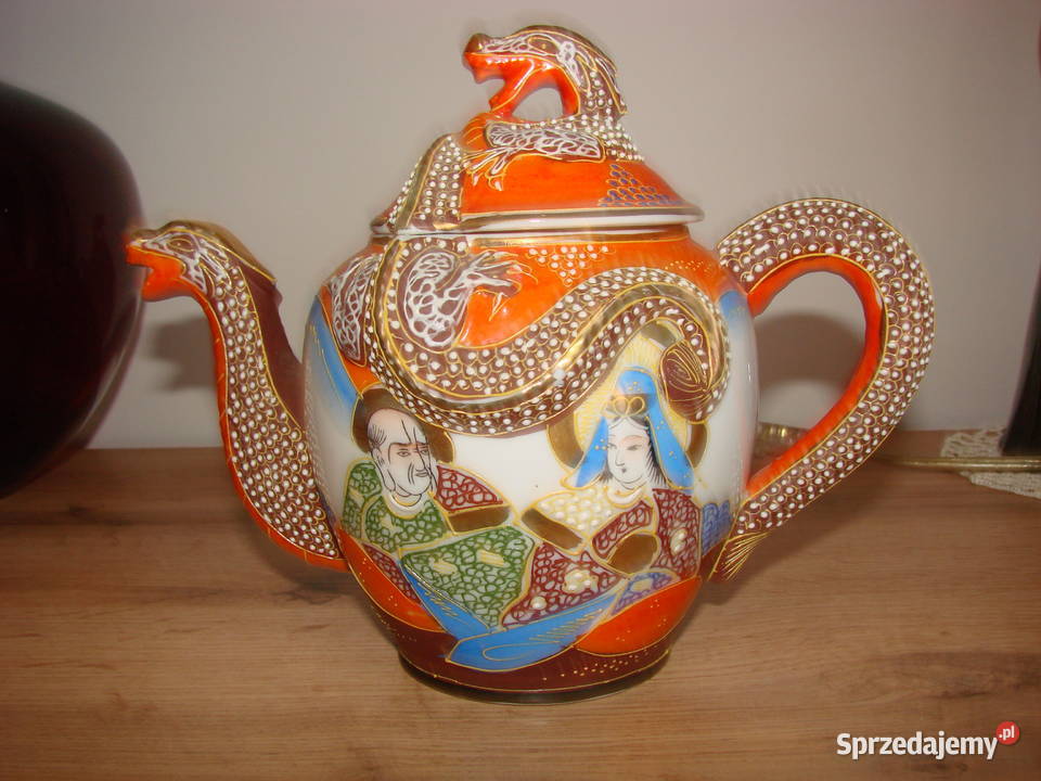 Smok porcelanowy czajnik Satsuma Pruszcz Gdański
