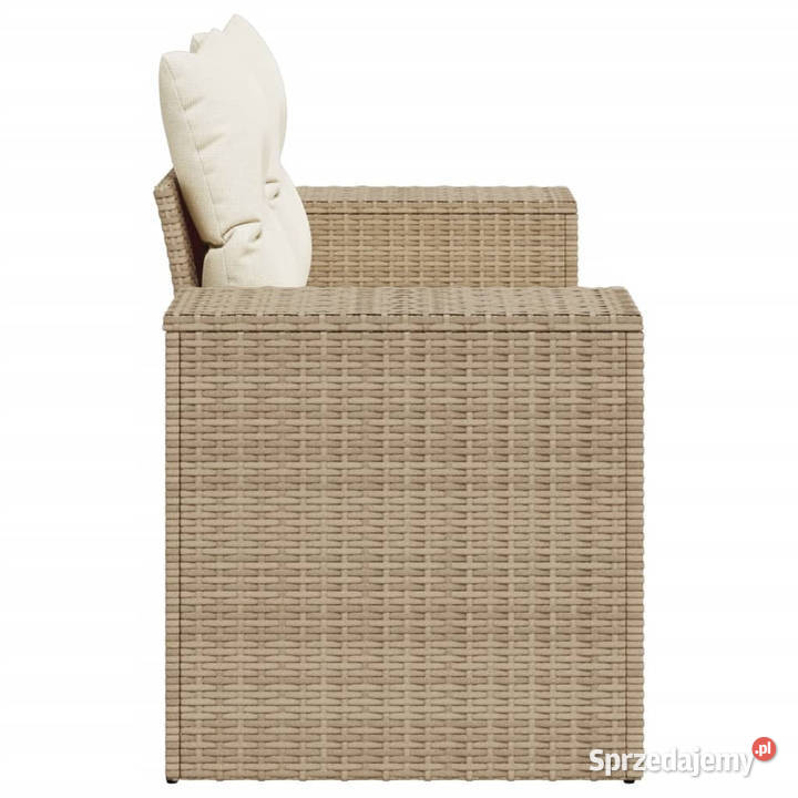 Sofa ogrodowa z poduszkami 2osobowa beżowa