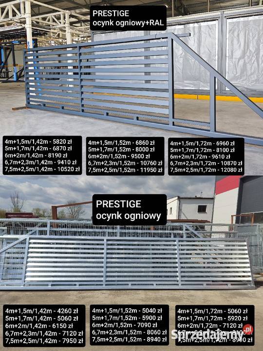 Brama przesuwna palisada pion 4mx172m PREMIUM Sokółka