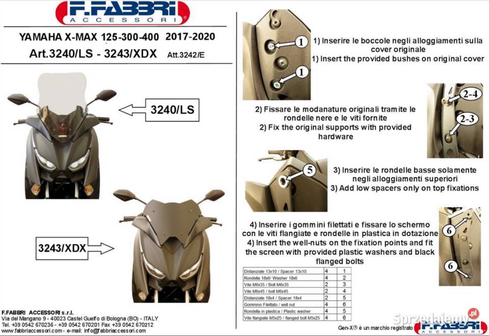 Szyba sport satynowa Yamaha Xmax 125300400 Szyby i owiewki