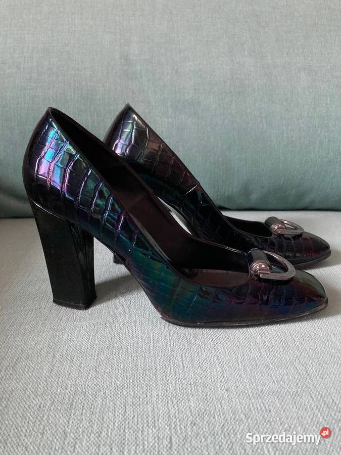 Luksusowe buty skórzane Pabia czółenka czarne podkarpackie Nisko