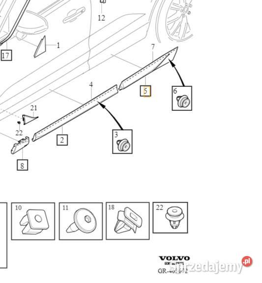 VOLVO XC60 II listwa drzwi lewy tyl podklad dolnośląskie Bielany Wrocławskie