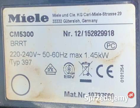 MIELE 5300 EKSPRES DO KAWY Kawiarka Bordowy Wrocław