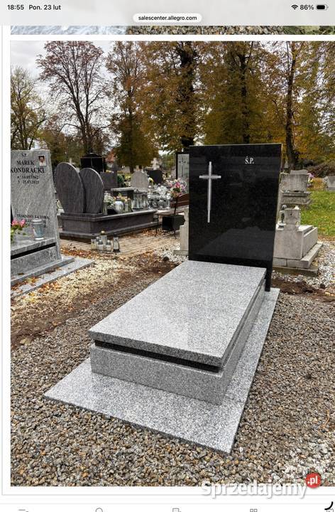 Nagrobek POMNIK GRANIT STRZEGOM Z MONTAŻEM Konary