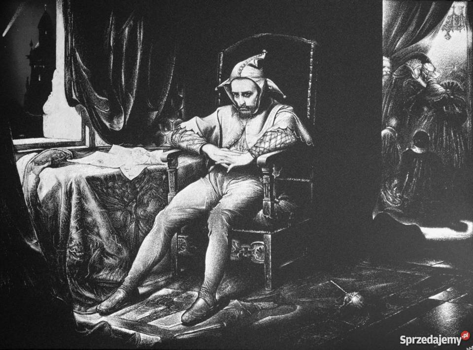 Jan Matejko Stańczyk obraz ręcznie grawerowany Rękodzieło Sandomierz