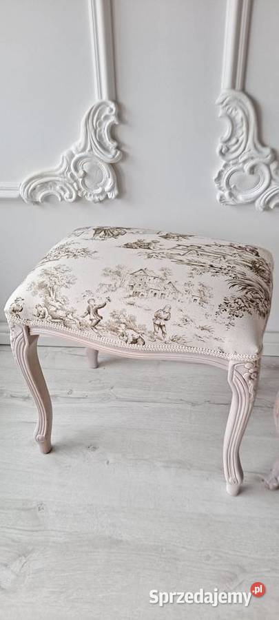 Stylowa pufa podnóżek stołek róża kwiaty Schabby 34cm Szczecin