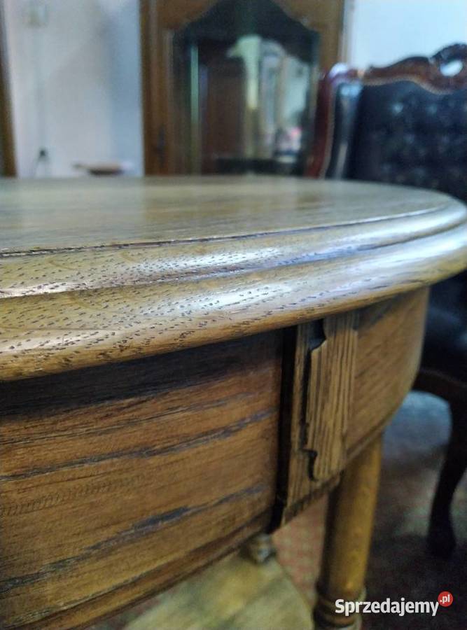 Konsola przyścienna dębowa półokrągła stolik Białystok