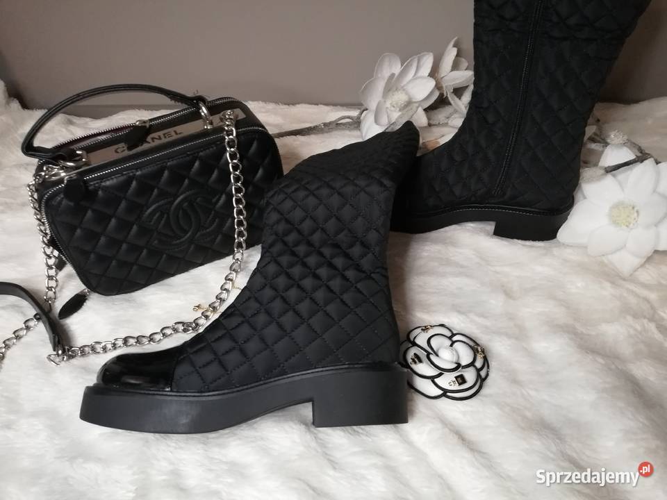 kozaki pikowane czarne w stylu Chanel Warszawa