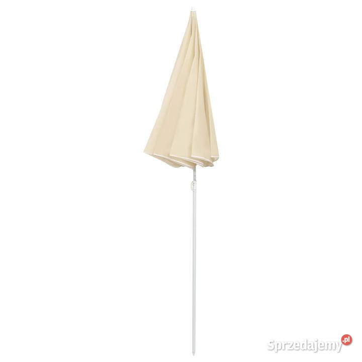 Parasol ogrodowy na stalowym słupku piaskowy 180