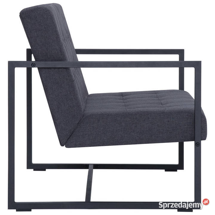 2osobowa sofa z podłokietnikami ciemnoszara stal Warszawa