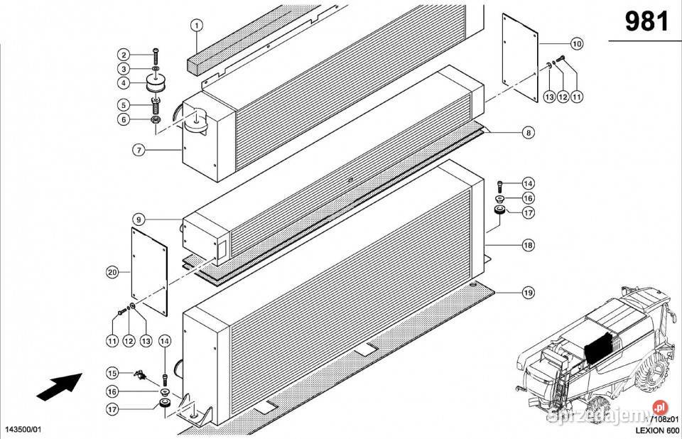 Claas Lexion 600 CHŁODNICA WODY 0007435992 sprzedam