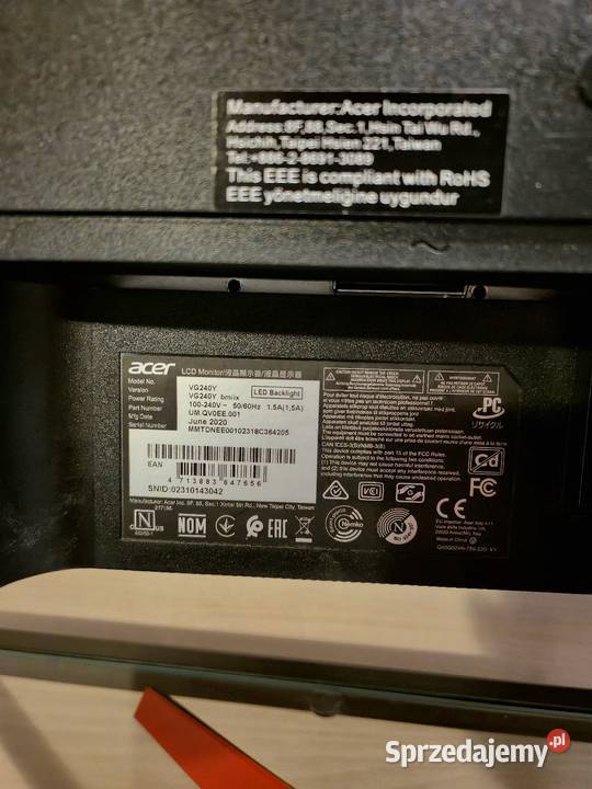 Monitor acer VG240Y pomorskie