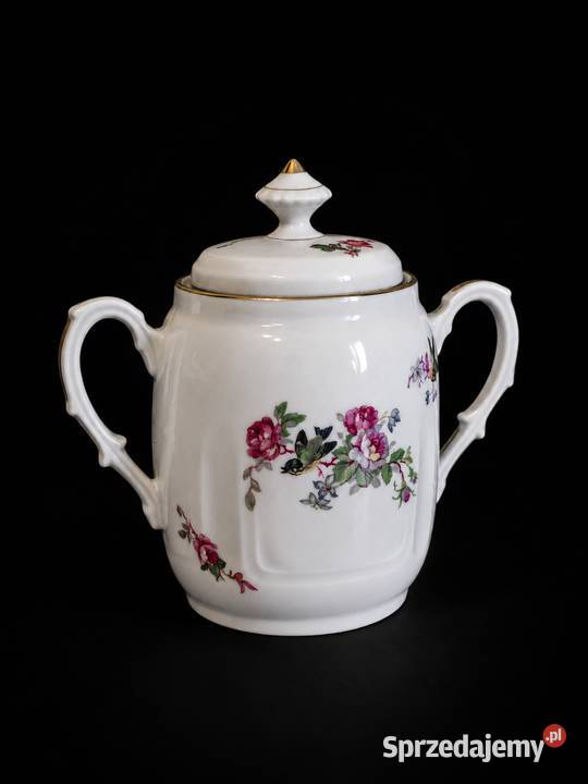 Porcelanowa cukiernica vintage Romantyczny motyw Poddębice