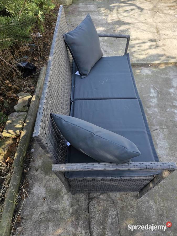 Ławka ogrodowa sofa z poduszkami technorattan Wschowa