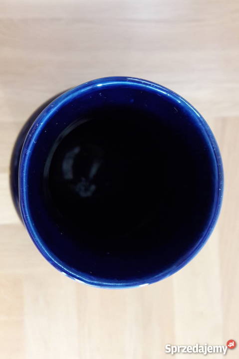 Kobaltowy ręcznie malowany wazon z Tułowic Warszawa