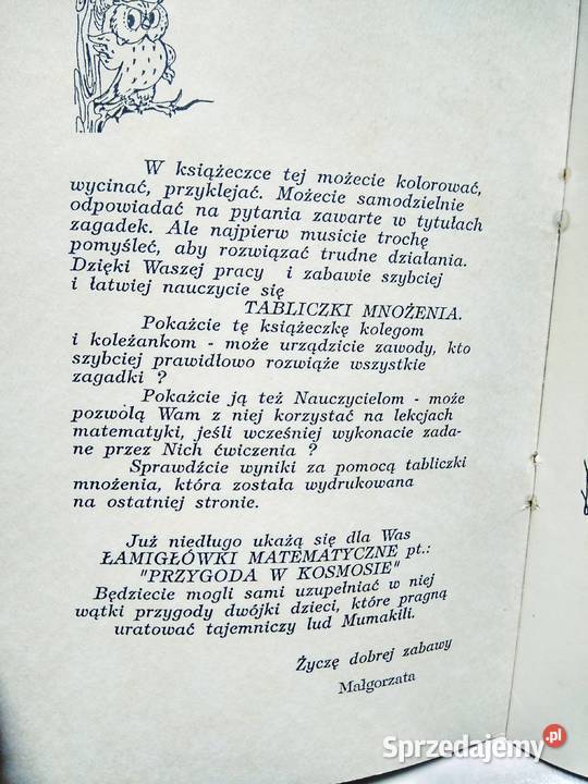 Tabliczka mnożenia edukacja wczesnoszkolna Antykwariat Warszawa
