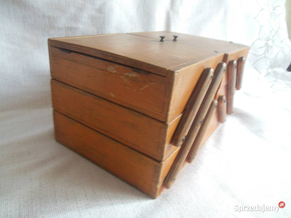 Niciarka drewniana Pomarańcz PRL Antyki Kielce