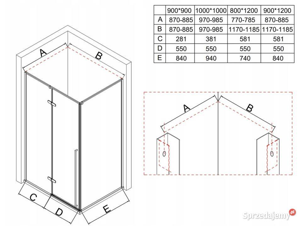 KABINA PRYSZNICOWA Czarna 90x90 100x100 podlaskie Choroszcz