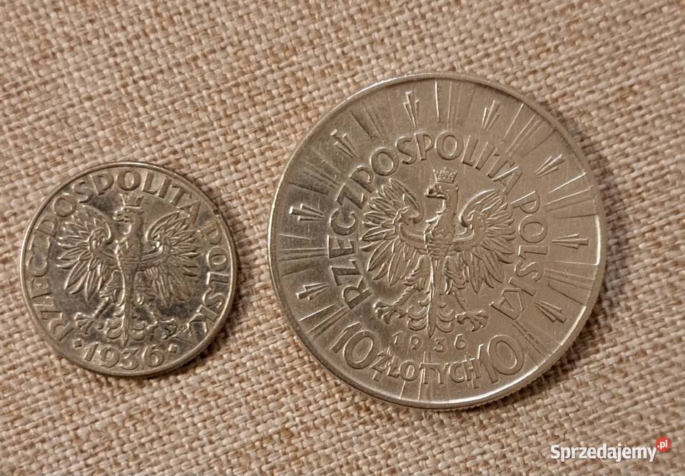 2 i10 Monety II RP z 1936 roku Łódź sprzedam