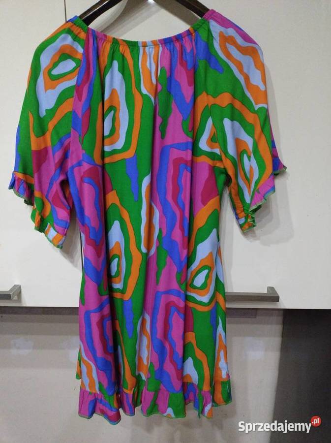 Sukienka z krótkimi rękawami kimono wielobarwna Spódnice i sukienki lubelskie Lublin