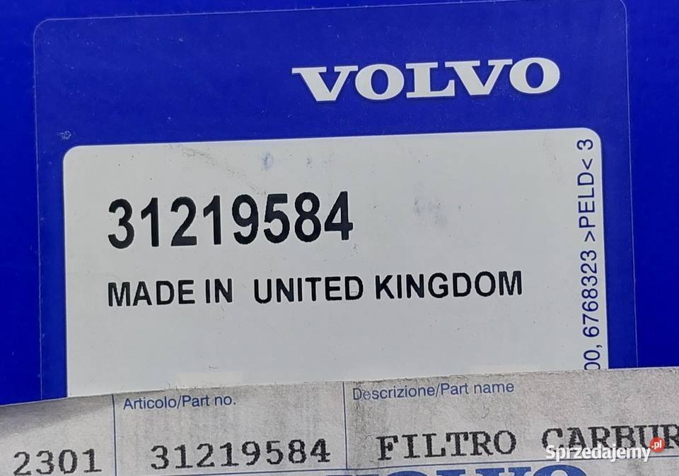 ORYGINALNY FILTR PALIWA VOLVO C30 S40 V50 16D Mielęcin sprzedam