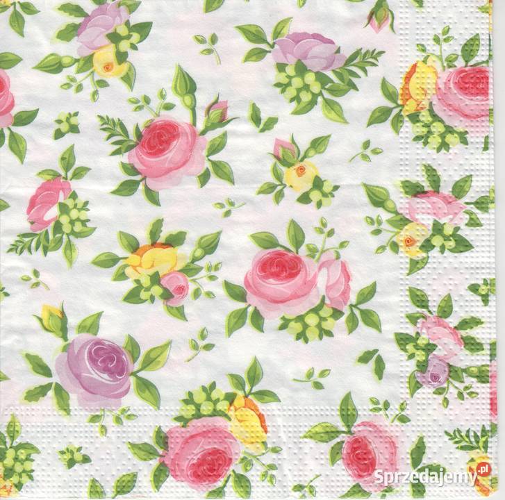 dekupaż serwetki kwiaty róże różyczki świętokrzyskie Skarżysko-Kamienna