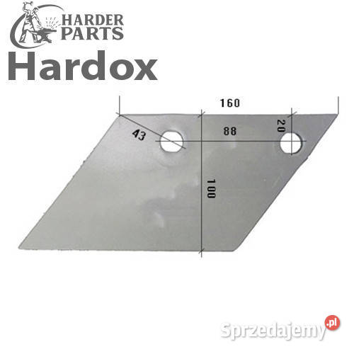 Lemiesz przedpłużka HARDOX 3363713L części do