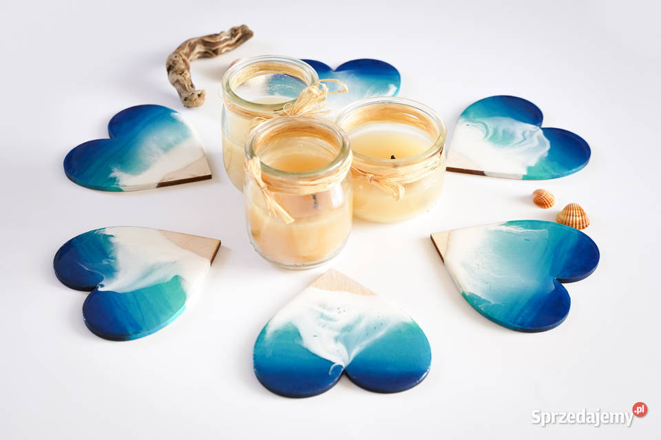 Podkładki pod kieliszki morskie w kształcie serc mazowieckie Warszawa