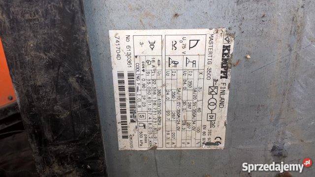 sprzedam spawarkę Kemppi master 3500 tig Konin