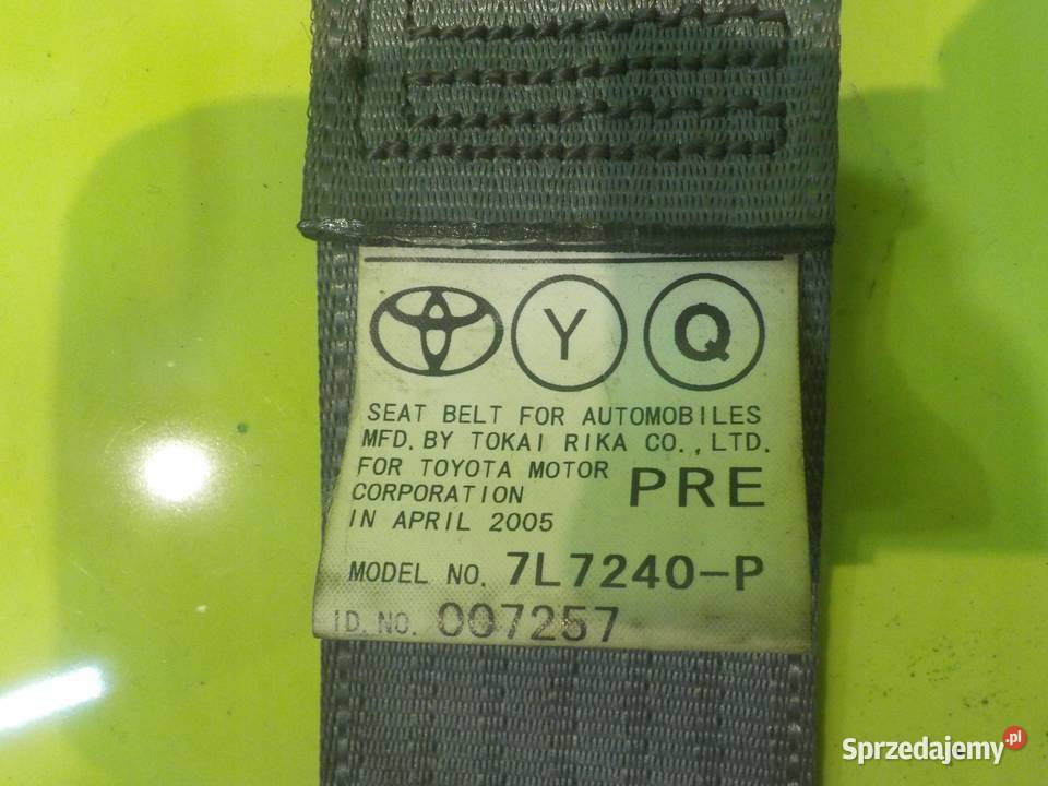 TOYOTA PRIUS II 05r 5D pas bezpieczenstwa prawy Suków