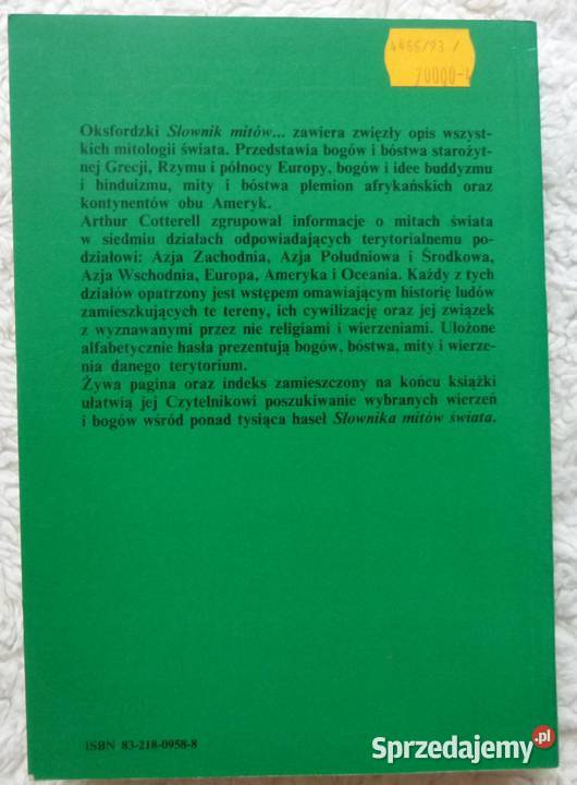 Słownik mitów świata Arthur Cotterell Warszawa
