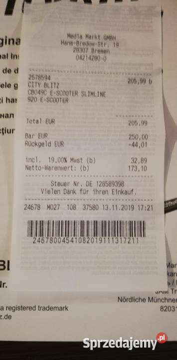 Nowa hulajnoga elektryczna CITY BLITZ