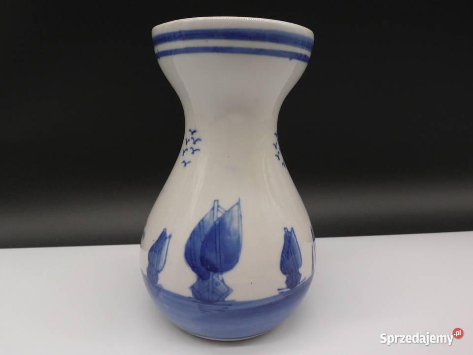 Wazon vintage holenderski niebieski z Delft Raszków